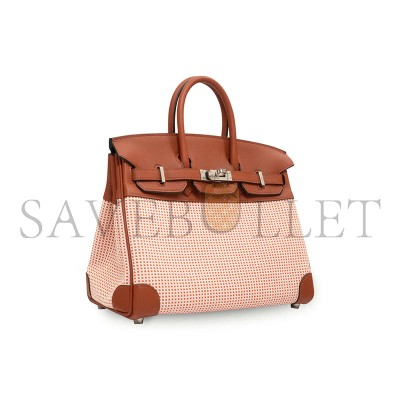 HERMÈS MASTER BIRKIN QUADRILLE 25 BRIQUE TOILE SWIFT (25*20*13cm)